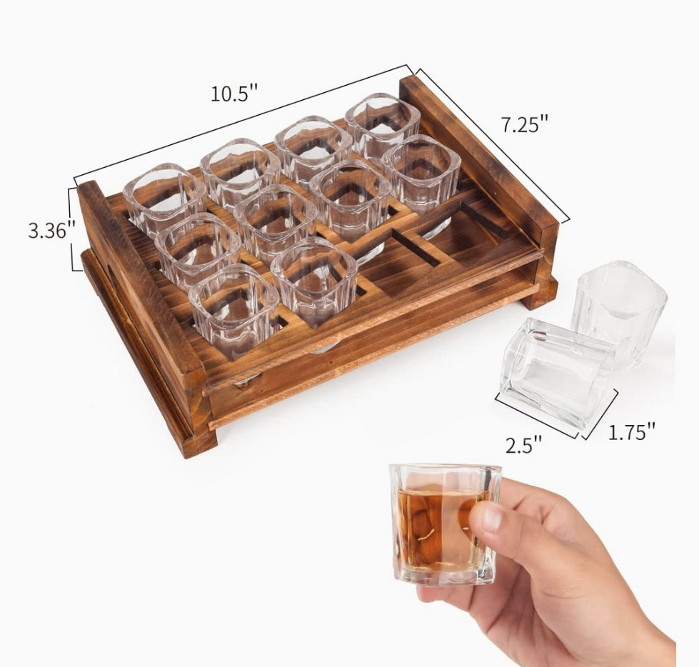 Personalized Shot Glass Holder Set