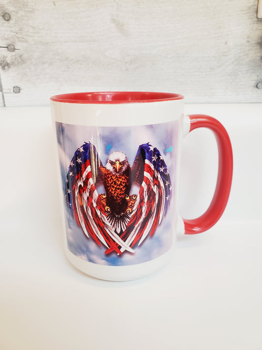 Red White & Blue Eagle 15oz Mug