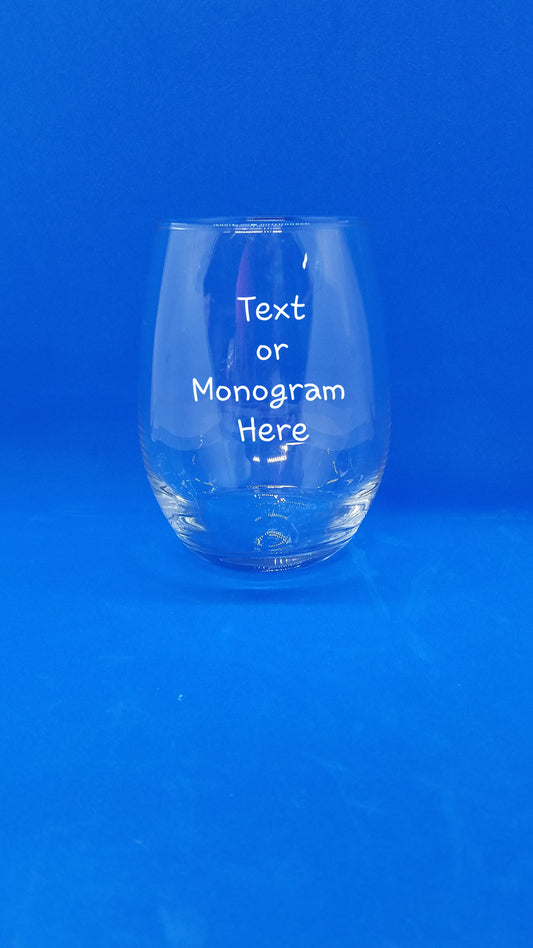 Personalized Stemless Wine Glass