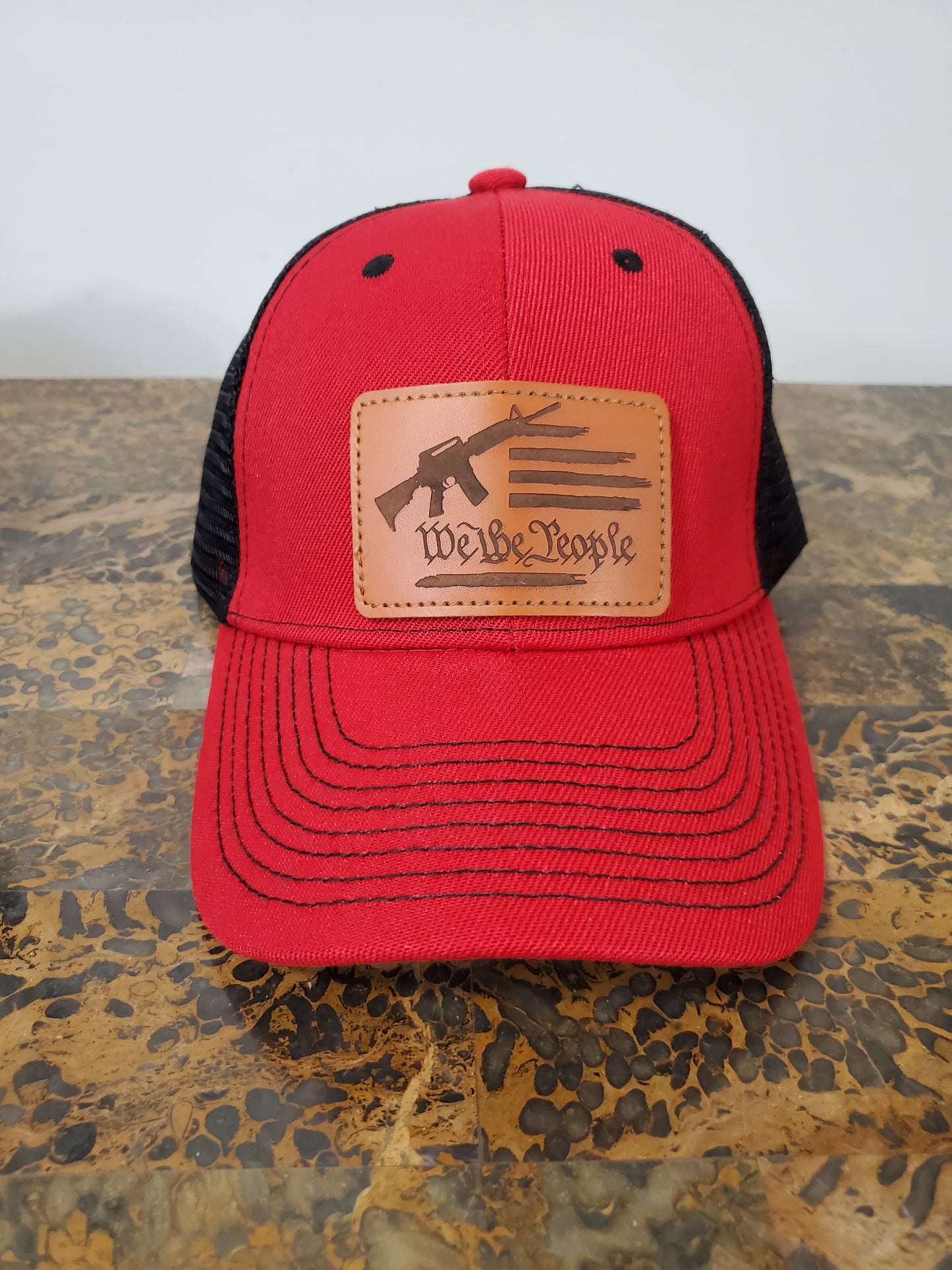 Laser Etched Leather Patch for Custom Trucker Hat 