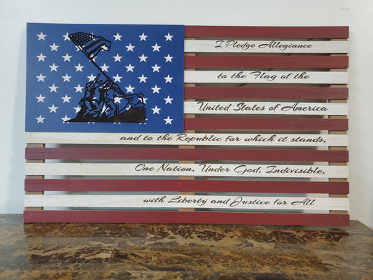 The Pledge of Allegiance Pallet Flag