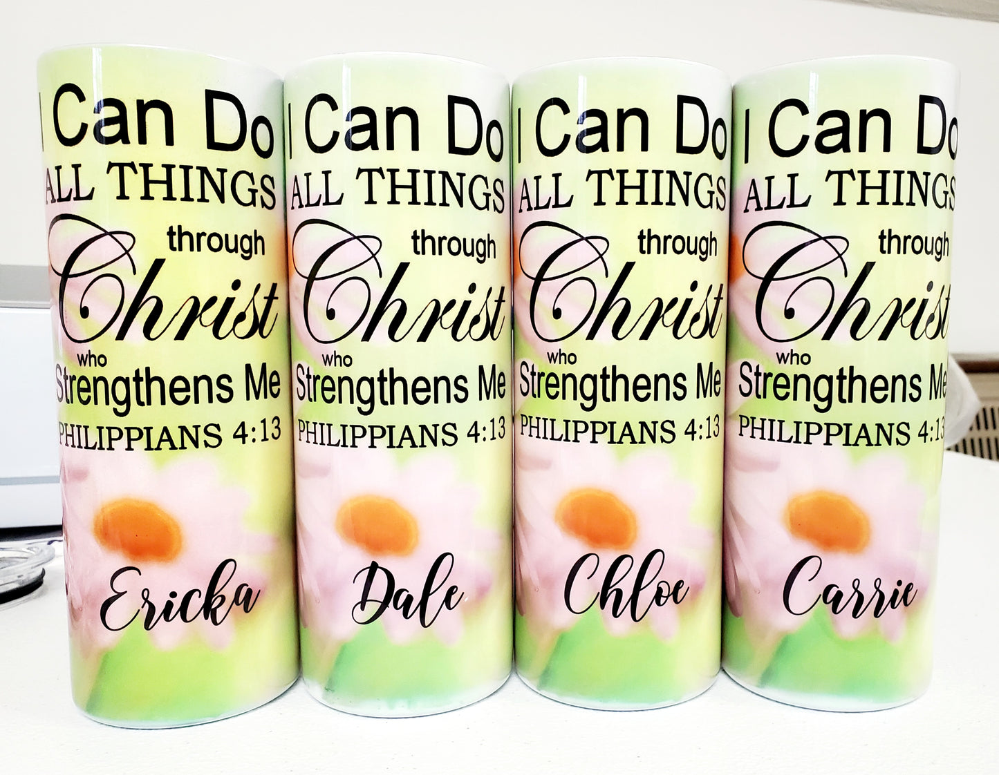 Skinny Tumbler 20oz I Can Do All Things through Christ