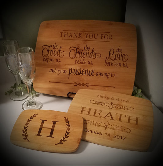 Personalized 3 Piece Bamboo Cutting Board Set