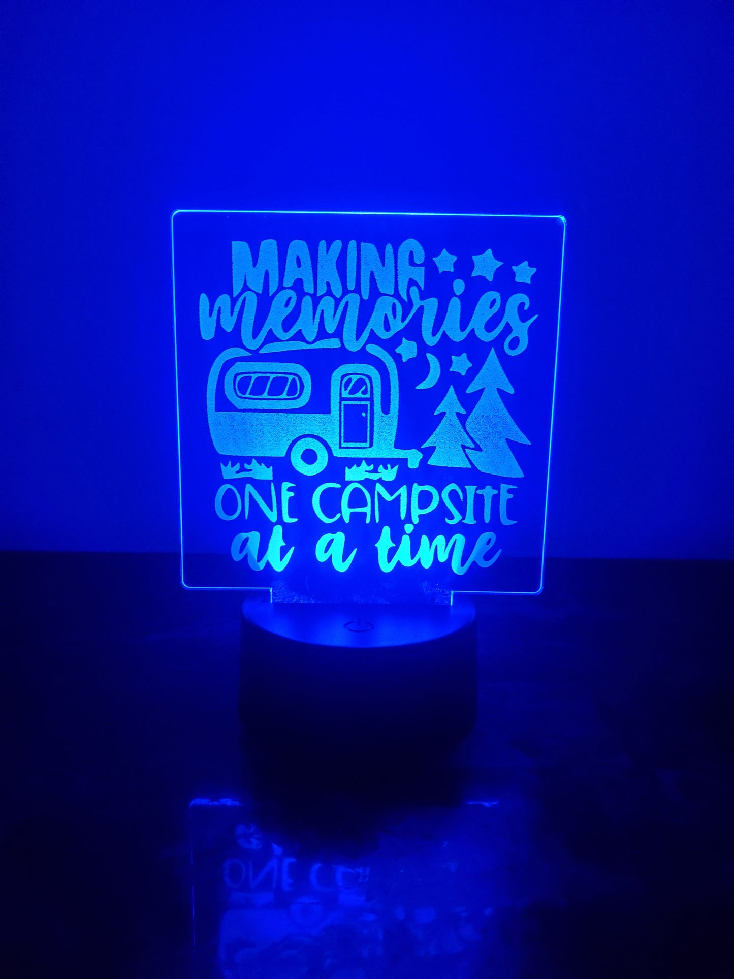 Laser Etched Acrylic with Color LED Light Base