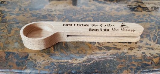 Laser Engraved Coffee Scoop & Clip
