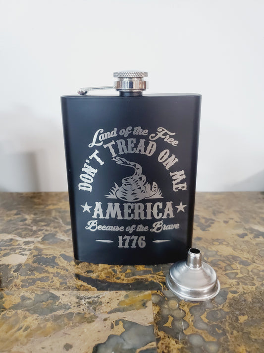 Laser Engraved Flask