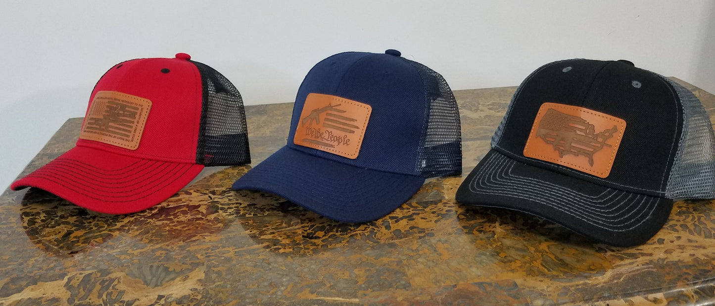 Trucker Hat with Laser Engraved Leather Patch