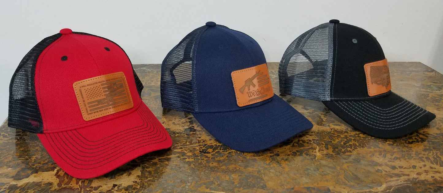 Bronco Custom Trucker Leather Patch Hat Personalized Laser