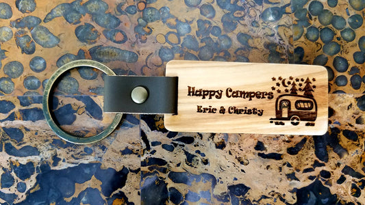 Personalized Olive Wood Keychain