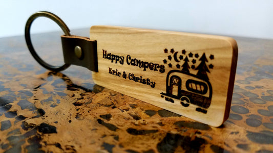 Personalized Olive Wood Keychain