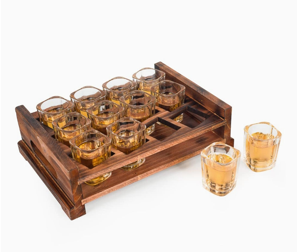 Personalized Shot Glass Holder Set