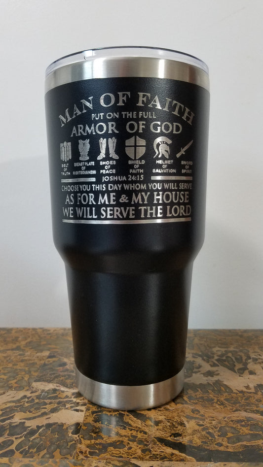 Man of Faith 30oz Double-Wall Stainless Steel Tumbler